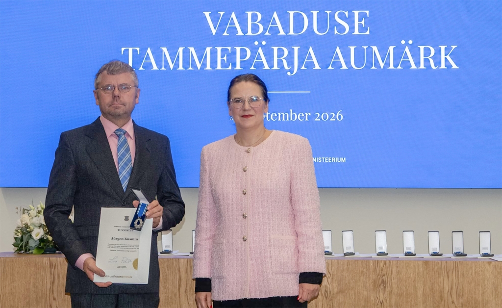 Vabaduse Tammepärja aumärgi saaja 2026 Jürgen Kusmin. Aare Hindremäe. veeb._0.jpg