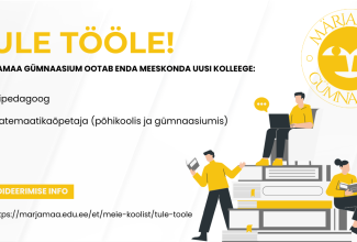 Märjamaa gümnaasium pakub tööd eripedagoogile ja matemaatikõpetajale (põhikoolis ja gümnaasiumis).
